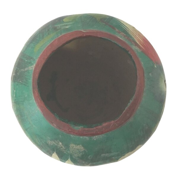 TONALA Signed Grabber Vase Bird of Paradise Mexican Pottery Hand Painted VTG 40s - Picture 6 of 9